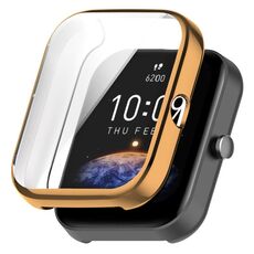 Per Amazfit Bip 3 / Bip 3 Pro Custodia protettiva universale per orologio galvanico in TPU a copertura totale (oro rosa)