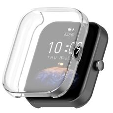 Per Amazfit Bip 3 / Bip 3 Pro Custodia protettiva universale per orologio galvanico in TPU a copertura totale (trasparente)