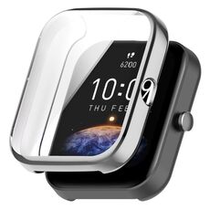 Per Amazfit Bip 3 / Bip 3 Pro Custodia protettiva universale per orologio galvanico in TPU a copertura totale (argento)