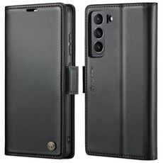 Per Samsung Galaxy S22 + 5G CaseMe 023 Butterfly Buckle Litchi Texture RFID Custodia in pelle antifurto (nero)