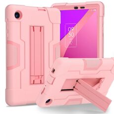 Per TCL Tab 8 LE / WiFi Custodia per tablet PC ibrida in silicone a colori a contrasto con supporto (oro rosa)