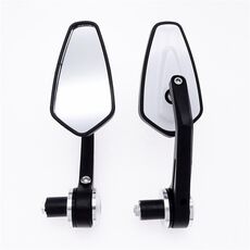Maniglia per moto Specchietto retrovisore in ciliegio interamente in alluminio (argento)