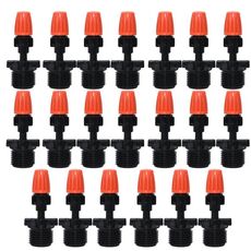 20 pz TF-118 Giardinaggio Irrigazione Sistema di irrigazione a goccia Set Accessori Quattro Base Spray Head (Arancione)