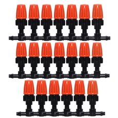20 pz TF-118 Giardinaggio Irrigazione Sistema di irrigazione a goccia Set Accessori Entrambi i lati Connessione 4/7mm Capillare (Arancione)