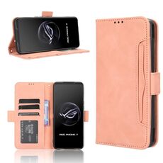 Per ASUS ROG Phone 7 Skin Feel Calf Texture Slot per schede Custodia in pelle per telefono (rosa)