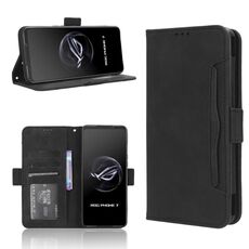 Per ASUS ROG Phone 7 Skin Feel Calf Texture Slot per schede Custodia in pelle per telefono (nero)