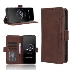 Per ASUS ROG Phone 7 Skin Feel Calf Texture Slot per schede Custodia in pelle per telefono (marrone)