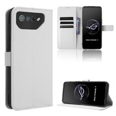 Per ASUS ROG Phone 7 Custodia per cellulare in pelle Diamond Texture (bianca)