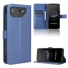 Per ASUS ROG Phone 7 Custodia per telefono in pelle Diamond Texture (blu)