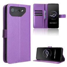 Per ASUS ROG Phone 7 Custodia per telefono in pelle Diamond Texture (viola)
