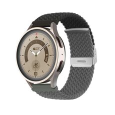 Cinturino per orologio in nylon intrecciato con fibbia da 20 mm (grigio nero)