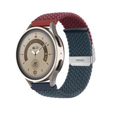 Cinturino per orologio in nylon intrecciato con fibbia da 20 mm (vino rosso blu)