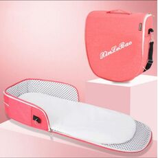 706 Zaino portatile mobile culla lettino pieghevole multifunzionale, colore: rosa