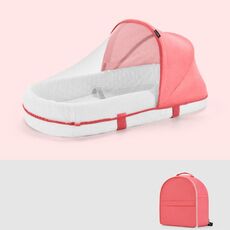 709 Culla multifunzionale portatile con zanzariera Letto mobile neonato pieghevole, colore: rosa bianco