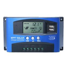 Regolatore di carica solare YCX-003 30-100A con schermo LED e caricabatterie Smart MPPT a doppia porta USB, modello: 12/24V 50A