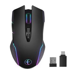 E50 2.4G Wireless Mouse Jiggler Mouse cordless portatile con 7 tasti (nero)
