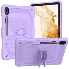 Per Samsung Galaxy Tab S8+ / S7+ Butterfly Kickstand Custodia per tablet robusta e resistente (raro viola)