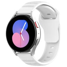 Cinturino di ricambio in silicone con motivo a pois universale da 20 mm (bianco)