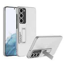 Custodia per telefono antiurto ultrasottile per Samsung Galaxy S23 5G GKK con supporto (argento)
