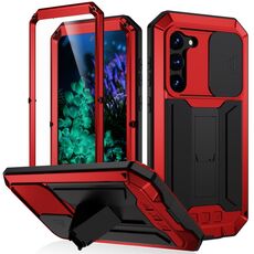 Per Samsung Galaxy S23 + 5G R-JUST Custodia scorrevole per fotocamera Design Life Impermeabile antipolvere antiurto (rosso)