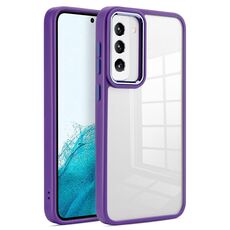 Per Samsung Galaxy S23 5G Custodia morbida in TPU acrilico trasparente (viola scuro)