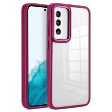 Per Samsung Galaxy S23+ 5G Custodia morbida in TPU acrilico trasparente (rosso ciliegia)