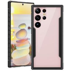 Per Samsung Galaxy S23 Ultra 5G iPAKY Thunder Series telaio in alluminio + paraurti in TPU + custodia trasparente antiurto per PC (nero)