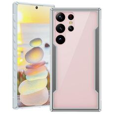 Per Samsung Galaxy S23 Ultra 5G iPAKY Thunder Series telaio in alluminio + paraurti in TPU + custodia antiurto per PC trasparente (grigio)