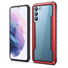 Per Samsung Galaxy S23+ 5G iPAKY Thunder Series telaio in alluminio + paraurti in TPU + custodia antiurto per PC trasparente (nero + rosso)