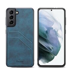 Per Samsung Galaxy S23 5G Denior PU Custodia per telefono con doppio slot per schede (blu)