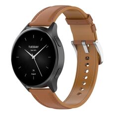Per Huawei Watch Buds/Xiaomi Watch S2 Cinturino in vera pelle da 22 mm (marrone chiaro)