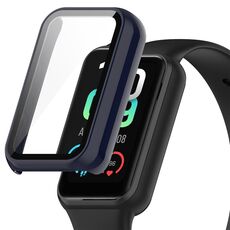 Per Amazfit Band 7 PC + custodia protettiva integrata in vetro temperato (blu inchiostro)