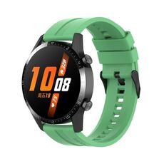 Per Huawei Watch 3 Pro Nuovo cinturino per orologio con fibbia in silicone nero da 20 mm (verde menta)