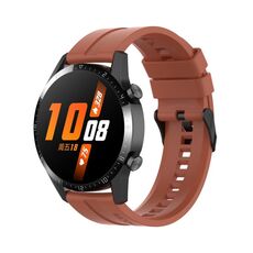 Per Huawei Watch 3 Pro Nuovo cinturino per orologio con fibbia nera in silicone da 20 mm (Cabernet Orange)