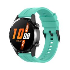 Per Huawei Watch 3 Pro Nuovo cinturino con fibbia in silicone nero da 20 mm (Aurora Blue)