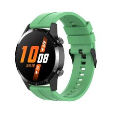 Per Huawei Watch 3 Pro Nuovo cinturino con fibbia in silicone nero da 22 mm (verde menta)