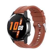 Per Huawei Watch Buds / Watch 3 Pro Nuovo cinturino per orologio con fibbia in silicone argento da 22 mm (Cabernet Orange)