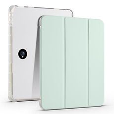 Per OPPO Pad 2 11.6 2023 Custodia per tablet in pelle TPU trasparente a 3 pieghe con slot per penna (verde chiaro)