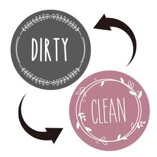 2 magneti rotondi per lavastoviglie Clean Dirty Sign Coperchio magnete per lavastoviglie a doppia faccia (grigio rosa)