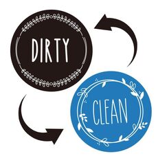 2 magneti rotondi per lavastoviglie Clean Dirty Sign Coperchio magnete per lavastoviglie a doppia faccia (nero blu)