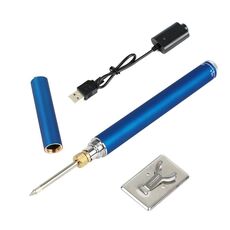 Strumenti di riparazione della saldatura dell'interfaccia 510 del ferro di ricarica wireless 5V 8W con coperchio di protezione antiscottatura(blu)