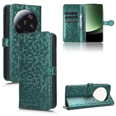 Custodia in pelle per Xiaomi 13 Ultra Honeycomb Dot Texture (verde)