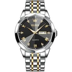 Orologio al quarzo impermeabile luminoso da uomo OLEVS 9931 (nero + oro)
