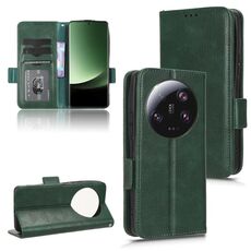 Custodia per telefono in pelle con motivo a triangolo ultra simmetrico per Xiaomi 13 (verde)