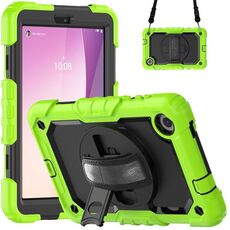 Custodia per tablet PC ibrido in silicone Lenovo Tab M8 di quarta generazione con tracolla (giallo verde)