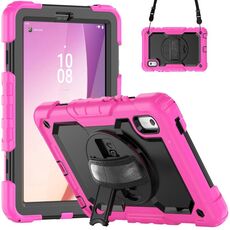 Custodia per tablet PC ibrido in silicone Lenovo Tab M9 con tracolla (rosa rossa)