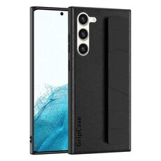 Per Samsung Galaxy S22 + 5G Custodia per cellulare con impugnatura elastica da polso in pelle (nera)