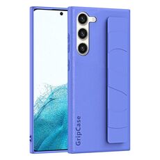 Per Samsung Galaxy S22 + 5G Custodia per cellulare con impugnatura elastica da polso in pelle (viola)