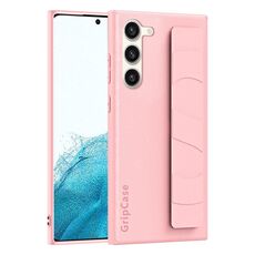 Per Samsung Galaxy S22 + 5G Custodia per cellulare con impugnatura elastica da polso in pelle (rosa)