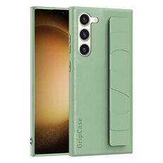 Per Samsung Galaxy S23 5G Custodia per cellulare con impugnatura elastica da polso in pelle (verde chiaro)